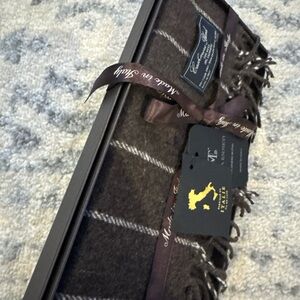 Linea Emmeti Made in Italy Cashmere Blend Mens Brown Wool Scarf NWT